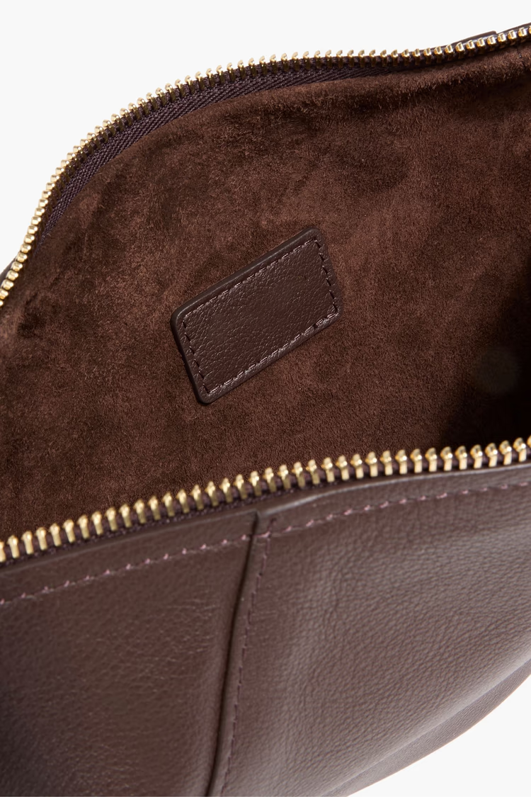 Soft Leather Knotted Strap Zip Mini Curved Shoulder Underarm Bag